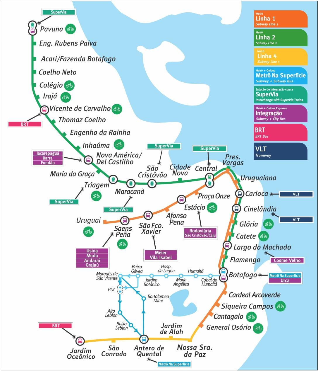 метро во Рио де Жанеиро мапа