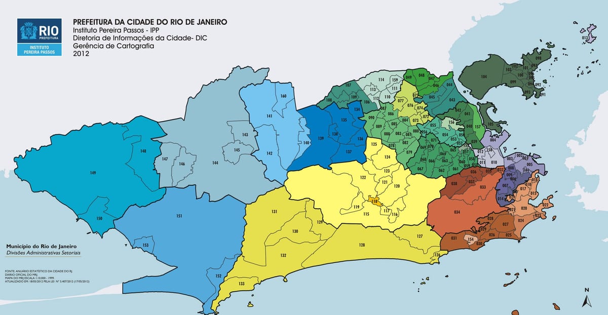 Рио де Жанеиро arrondissement мапа