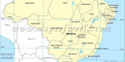 Координатите на географската ширина карта на Рио